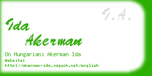 ida akerman business card